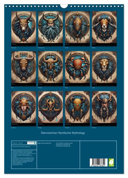 Produktbild: Sternzeichen Nordische Mythology (Wandkalender 2026 DIN A3 hoch), CALVENDO Monatskalender