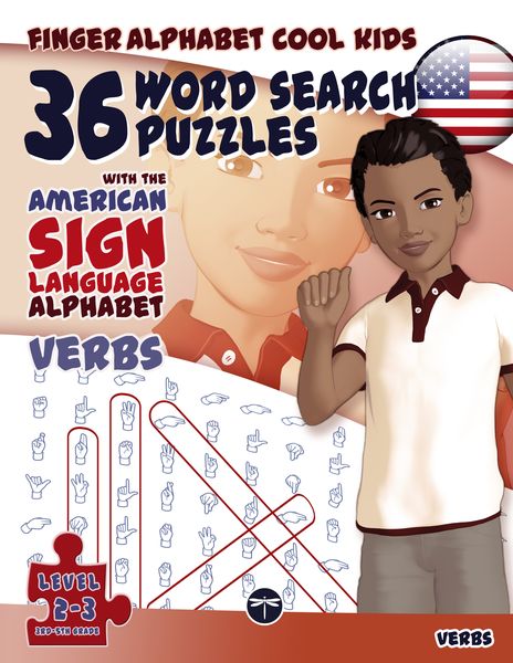 Produktbild: 36 Word Search Puzzles With The American Sign Language Alphabet &ndash; Verbs