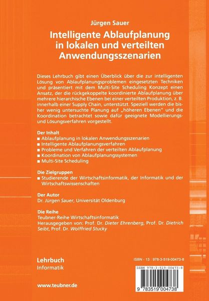 Produktbild: Intelligente Ablaufplanung in lokalen und verteilten Anwendungsszenarien