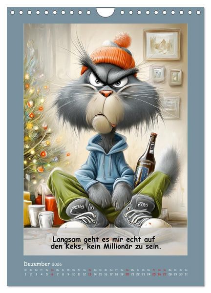 Produktbild: Kratzige Kerle. Trockener Katzenhumor vom Feinsten (Wandkalender 2026 DIN A4 hoch), CALVENDO Monatskalender