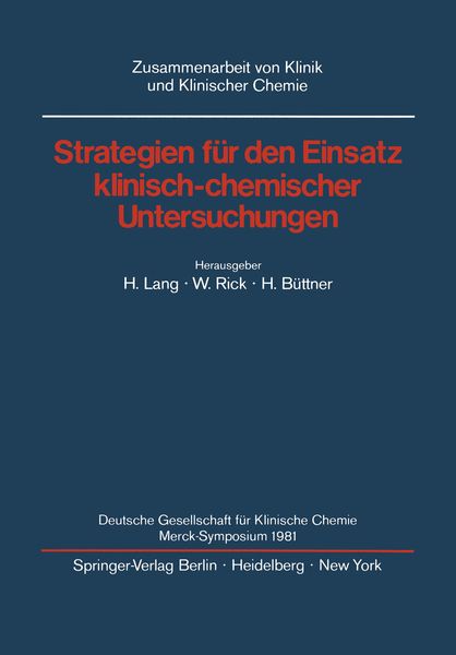 Produktbild: Strategien f&uuml;r den Einsatz klinisch-chemischer Untersuchungen