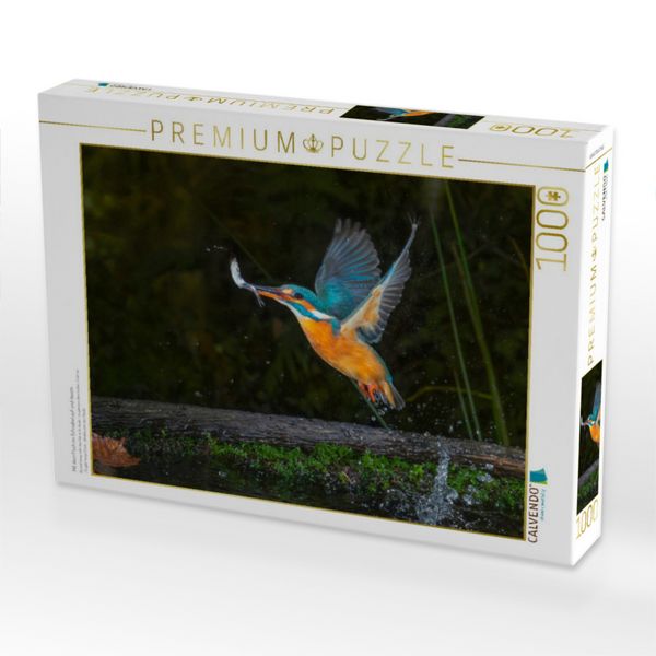 Produktbild: CALVENDO Puzzle Mit dem Fisch im Schnabel auf und davon. | 1000 Teile Lege-Gr&ouml;&szlig;e 64x48cm Foto-Puzzle f&uuml;r gl&uuml;ckliche Stunden