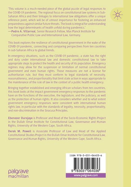 Produktbild: Constitutional Resilience and the COVID-19 Pandemic