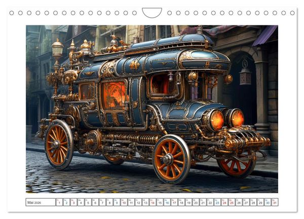 Produktbild: Steampunk Vehicles (Wandkalender 2026 DIN A4 quer), CALVENDO Monatskalender