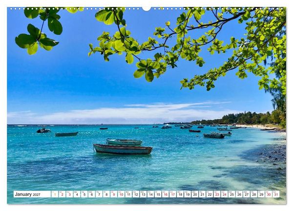 Produktbild: Mauritius - Holiday island in the Indian Ocean (High Quality Premium Wall Calendar 2027 DIN A2 landscape),CALVENDO 12 Month Wall Calendar