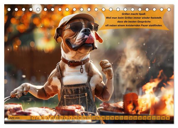 Produktbild: Tierisch lustige Grillmeister (Tischkalender 2026 DIN A5 quer), CALVENDO Monatskalender