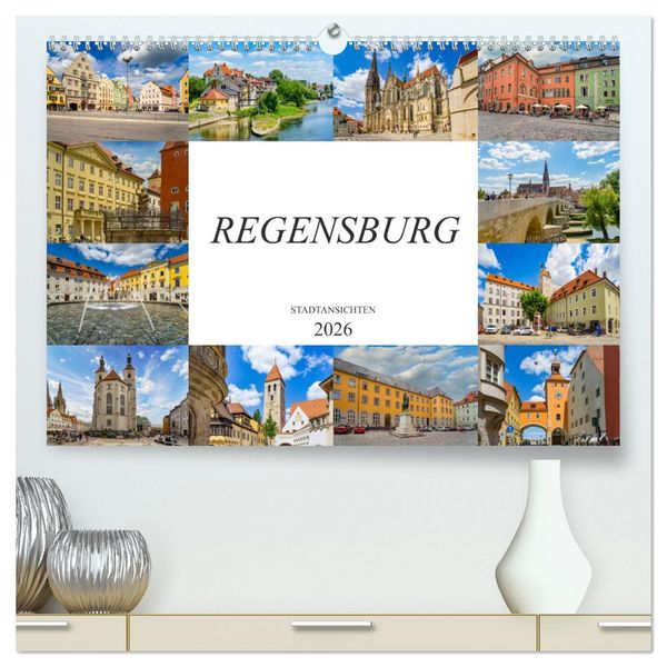 Produktbild: Regensburg Stadtansichten (hochwertiger Premium Wandkalender 2026 DIN A2 quer), Kunstdruck in Hochglanz