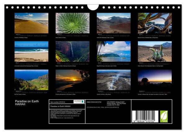 Produktbild: Paradise on Earth HAWAII (Wall Calendar 2026 DIN A4 landscape), CALVENDO 12 Month Wall Calendar