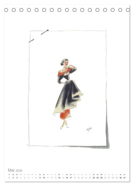 Produktbild: FIGURINEN 2026 - Modedesign von 1949 - Zeichnungen von Elina Ruffinengo (Tischkalender 2026 DIN A5 hoch), CALVENDO Monatskalender