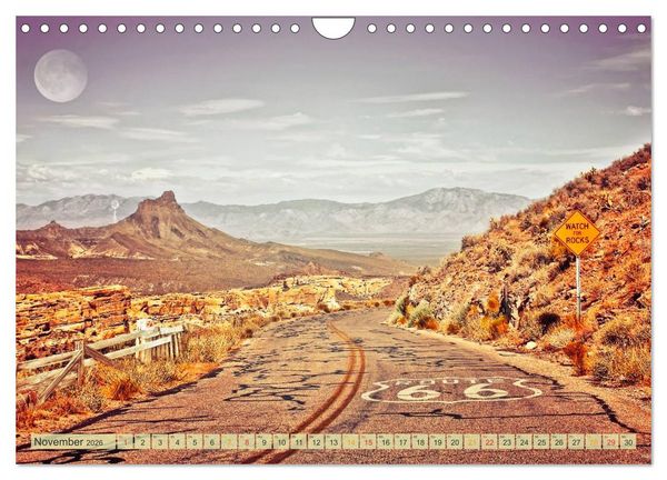 Produktbild: Nostalgie auf 2451 Meilen - Route 66 (Wandkalender 2026 DIN A4 quer), CALVENDO Monatskalender
