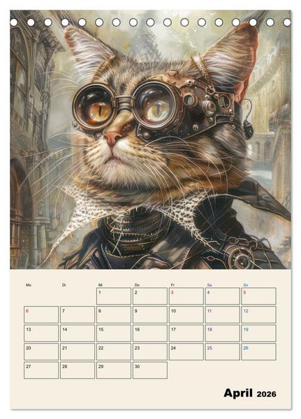 Produktbild: Steampunk - Mechanische Fantasiewelt (Tischkalender 2026 DIN A5 hoch), CALVENDO Monatskalender