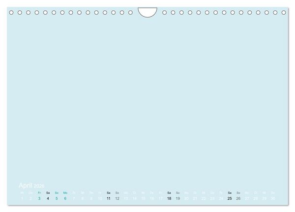 Produktbild: Bastelkalender - hell Blau (Wandkalender 2026 DIN A4 quer), CALVENDO Monatskalender