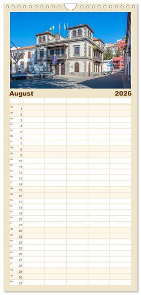 Produktbild: Familienplaner 2026 - Gran Canaria &ndash; Natur trifft Geschichte mit 5 Spalten (Wandkalender, 21 x 45 cm) CALVENDO