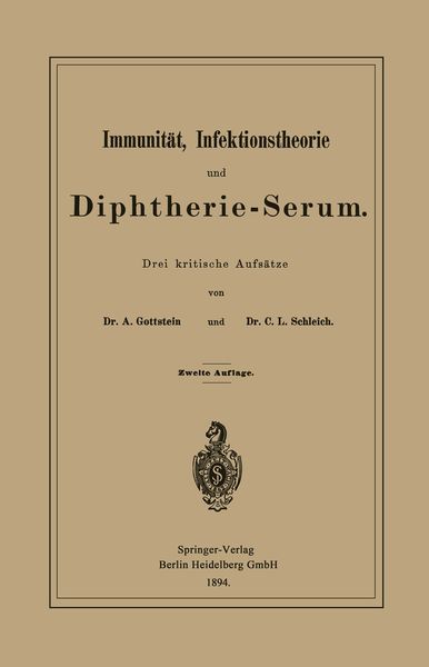 Produktbild: Immunit&auml;t, Infektionstheorie und Diphtherie-Serum