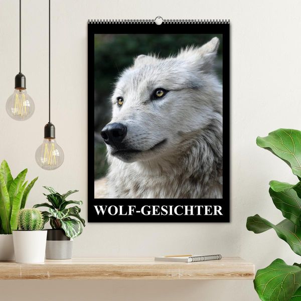 Produktbild: Wolf-Gesichter (Wandkalender 2026 DIN A2 hoch), CALVENDO Monatskalender