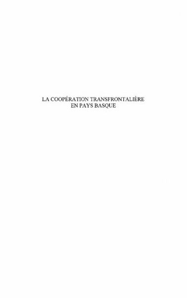 Produktbild: La Cooperation Transfrontaliere En Pays Basque