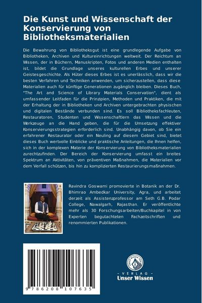 Produktbild: Die Kunst und Wissenschaft der Konservierung von Bibliotheksmaterialien