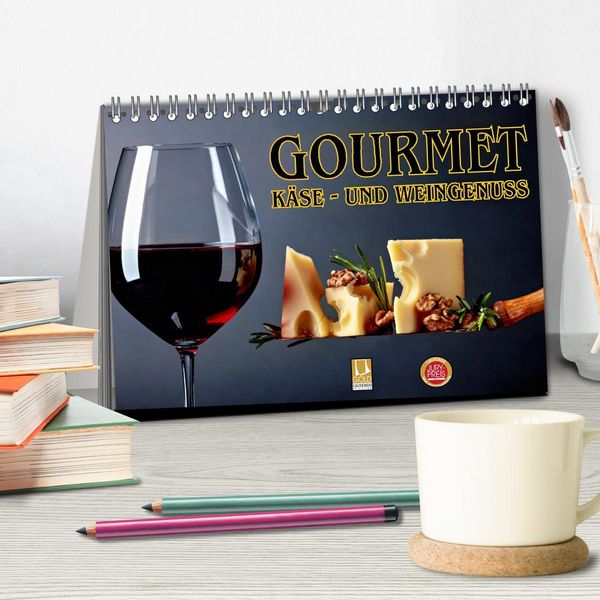 Produktbild: Gourmet K&auml;se - und Weingenuss (Tischkalender 2026 DIN A5 quer), CALVENDO Monatskalender