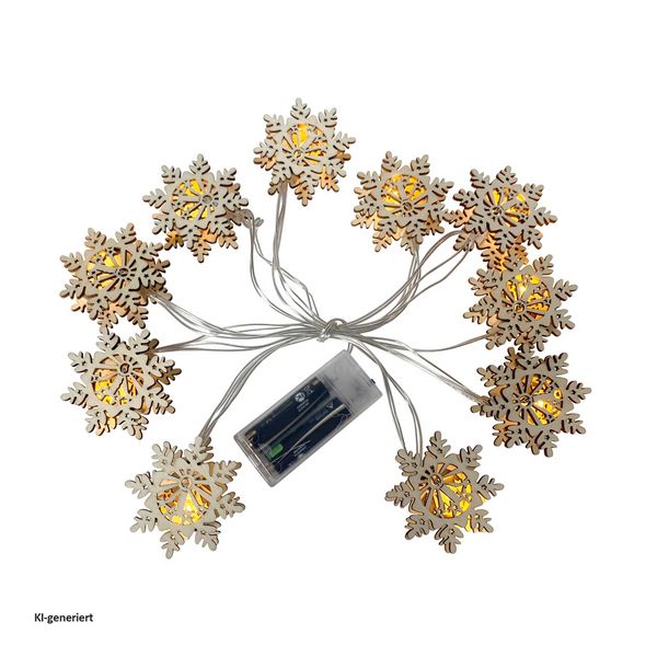 Produktbild: HTI-Living Lichterkette mit 10 LED Schneeflocken Lichterkette mit 10 LED Schneeflocken
