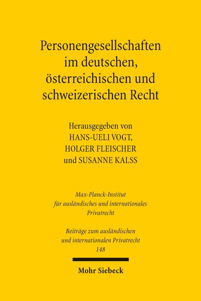 Produktbild: Personengesellschaften im deutschen, &ouml;sterreichischen und schweizerischen Recht