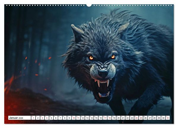 Produktbild: Mystische Kreaturen - Ein Jahr voller Magie und Fantasie (hochwertiger Premium Wandkalender 2026 DIN A2 quer), Kunstdruck in Hochglanz