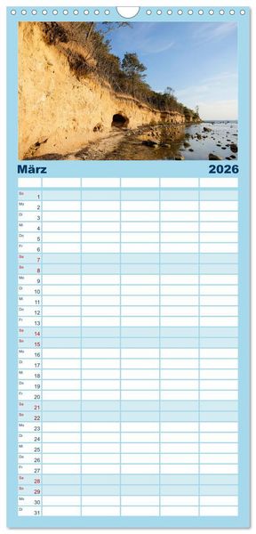Produktbild: Familienplaner 2026 - Osteeinsel Poel mit 5 Spalten (Wandkalender, 21 x 45 cm) CALVENDO