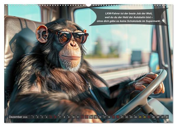 Produktbild: Tierisch lustige LKW-Fahrer (Wandkalender 2026 DIN A2 quer), CALVENDO Monatskalender