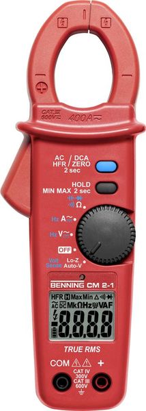 Benning CM 2-1 Stromzange, Hand-Multimeter digital CAT IV 300 V, CAT III 600 V Anzeige (Counts): 4000