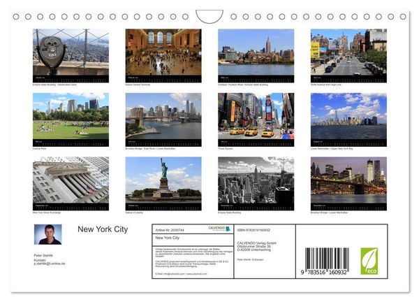 Produktbild: New York City (Wandkalender 2026 DIN A4 quer), CALVENDO Monatskalender