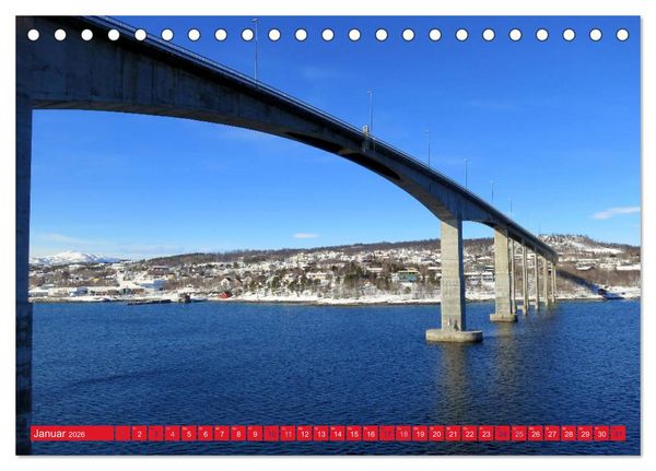 Produktbild: Hurtigruten - Unterwegs mit dem Postschiff (Tischkalender 2026 DIN A5 quer), CALVENDO Monatskalender