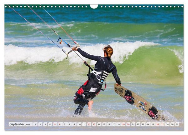 Produktbild: Kitesurfen - Action pur (Wandkalender 2026 DIN A3 quer), CALVENDO Monatskalender