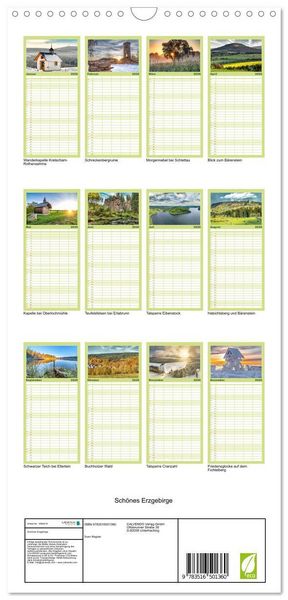 Produktbild: Familienplaner 2026 - Sch&ouml;nes Erzgebirge mit 5 Spalten (Wandkalender, 21 x 45 cm) CALVENDO