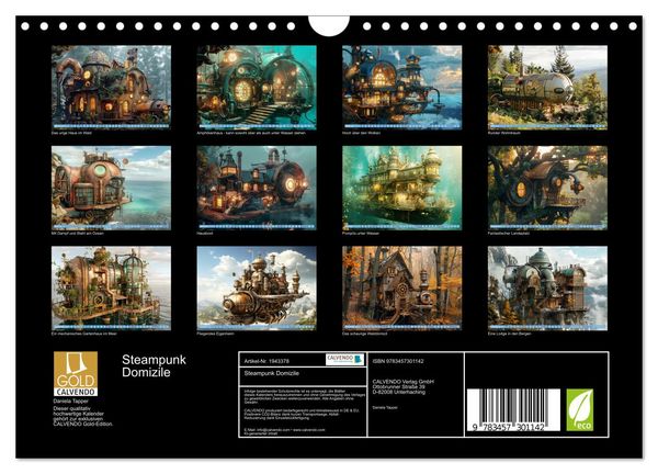 Produktbild: Steampunk Domizile (Wandkalender 2026 DIN A4 quer), CALVENDO Monatskalender