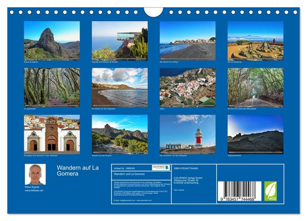 Produktbild: Wandern auf La Gomera (Wandkalender 2026 DIN A4 quer), CALVENDO Monatskalender