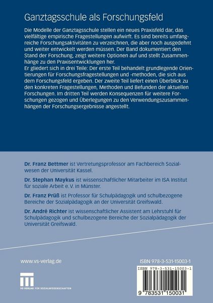 Produktbild: Ganztagsschule als Forschungsfeld