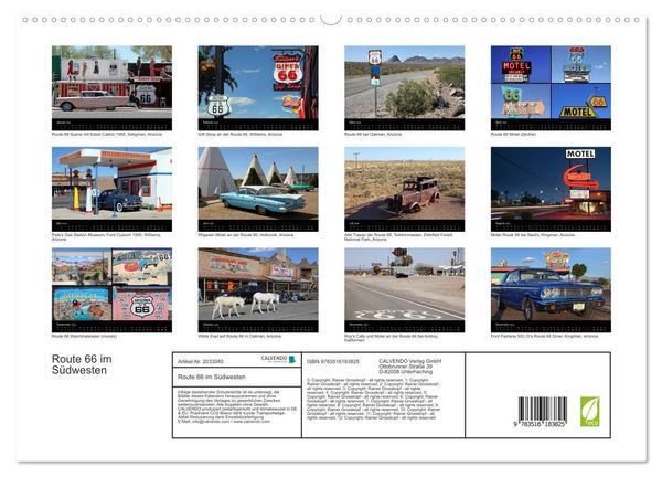 Produktbild: Route 66 im S&uuml;dwesten (hochwertiger Premium Wandkalender 2026 DIN A2 quer), Kunstdruck in Hochglanz