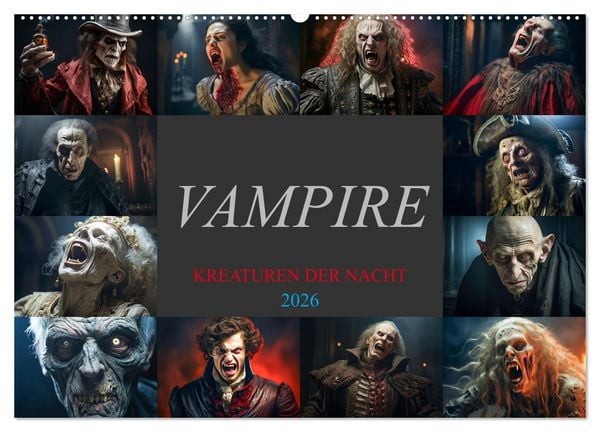 Produktbild: Vampire - Kreaturen der Nacht (Wandkalender 2026 DIN A2 quer), CALVENDO Monatskalender