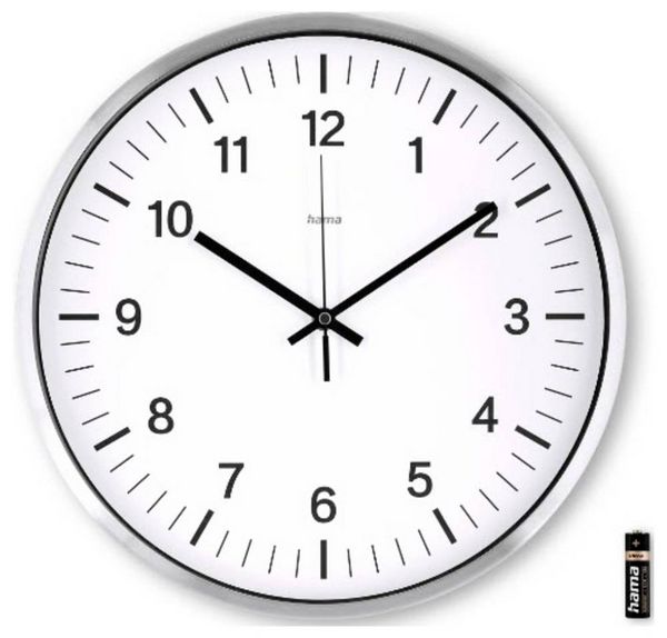 Produktbild: Hama 00185877 Funk Wanduhr 35cm x 350mm x 350mm x 35mm Silber