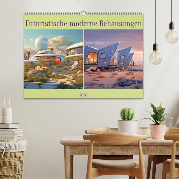 Produktbild: Futuristische moderne Behausungen (Wandkalender 2026 DIN A2 quer), CALVENDO Monatskalender