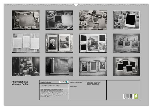 Produktbild: Anekdoten aus fr&uuml;heren Zeiten (Wandkalender 2026 DIN A2 quer), CALVENDO Monatskalender