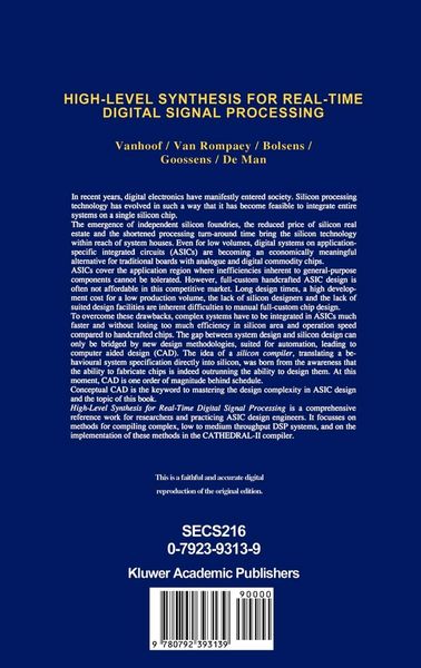 Produktbild: High-Level Synthesis for Real-Time Digital Signal Processing