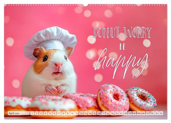 Produktbild: Meerschweinchen LUSTIG DURCHS JAHR (hochwertiger Premium Wandkalender 2026 DIN A2 quer), Kunstdruck in Hochglanz