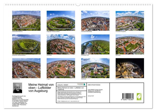 Produktbild: Meine Heimat von oben - Luftbilder von Augsburg (hochwertiger Premium Wandkalender 2026 DIN A2 quer), Kunstdruck in Hochglanz