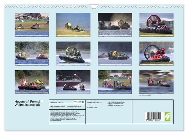 Produktbild: Hovercraft Formel 1 Weltmeisterschaft (Wandkalender 2026 DIN A3 quer), CALVENDO Monatskalender