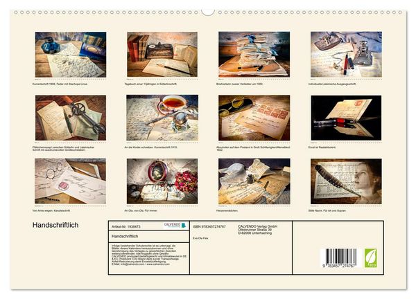 Produktbild: Handschriftlich (hochwertiger Premium Wandkalender 2026 DIN A2 quer), Kunstdruck in Hochglanz