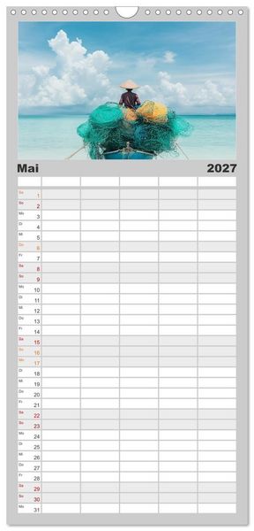 Produktbild: Familienplaner 2027 - Netzpoesie: Ein Jahr in Farben mit 5 Spalten (Wandkalender, 21 x 45 cm) CALVENDO