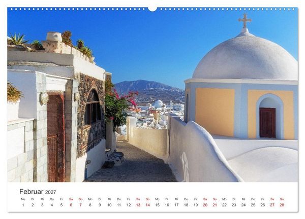Produktbild: Santorini Fira & Firostefani (Wandkalender 2027 DIN A2 quer), CALVENDO Monatskalender