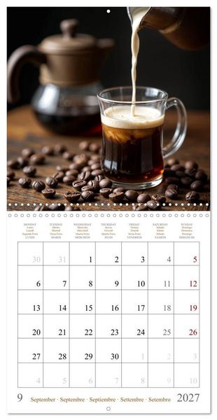 Produktbild: L'&acirc;me du caf&eacute; - Une passion au quotidien (Calendrier mural carr&eacute; 2027 30x30 cm) Calendrier double avec une page pour vos prises de notes