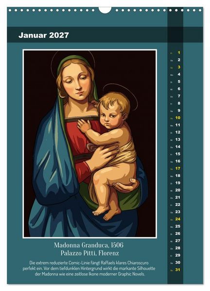 Produktbild: Raffael 2.0, Renaissance-Madonnen als Graphic Novel (Wandkalender 2027 DIN A3 hoch), CALVENDO Monatskalender