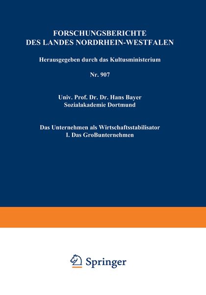 Produktbild: Das Unternehmen als Wirtschaftsstabilisator